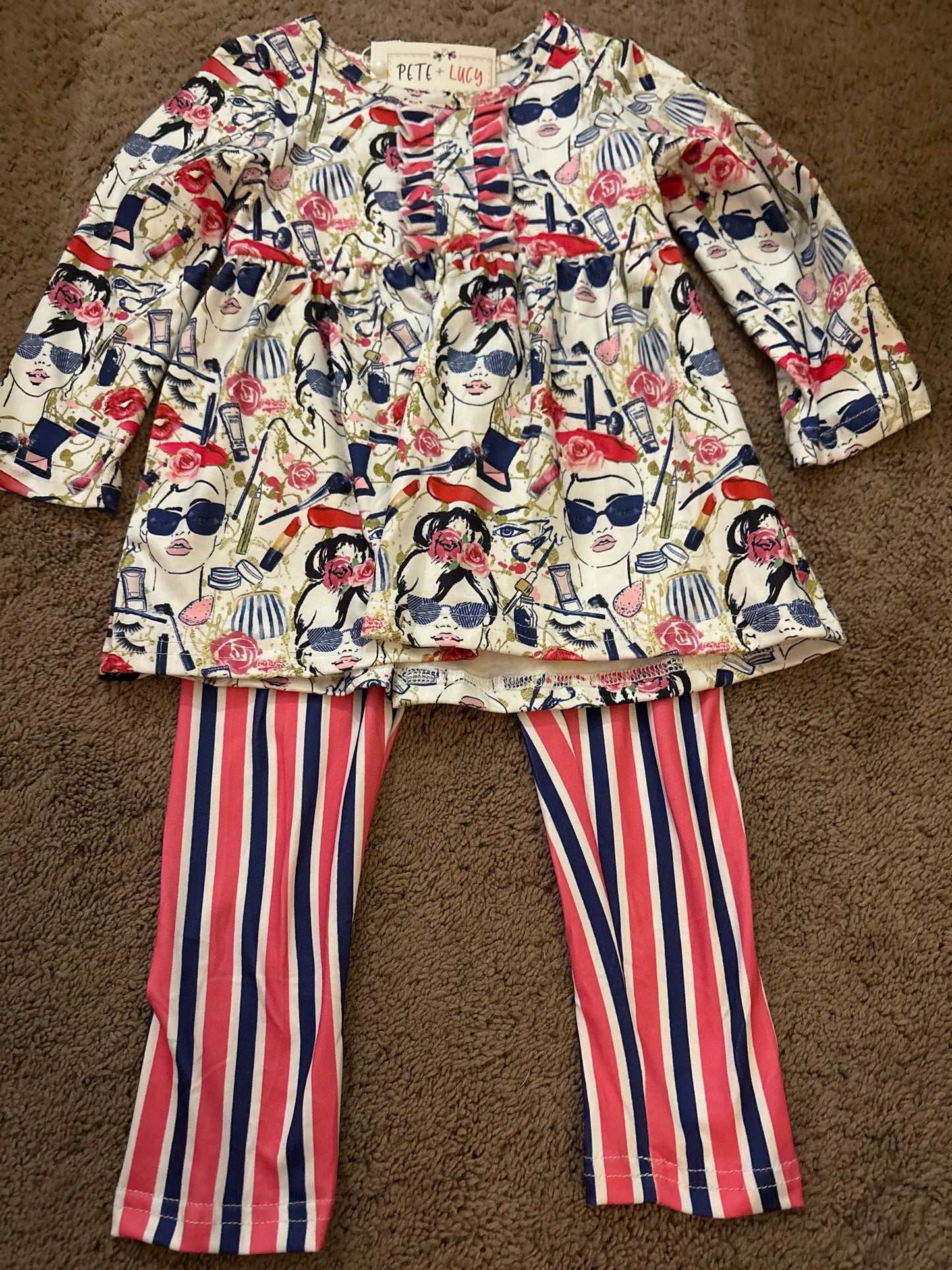 Glamour Stripe Pants Set