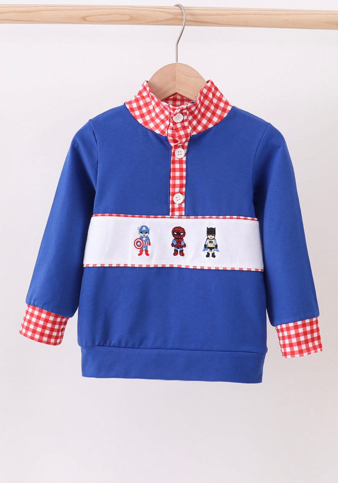 Blue character pull over