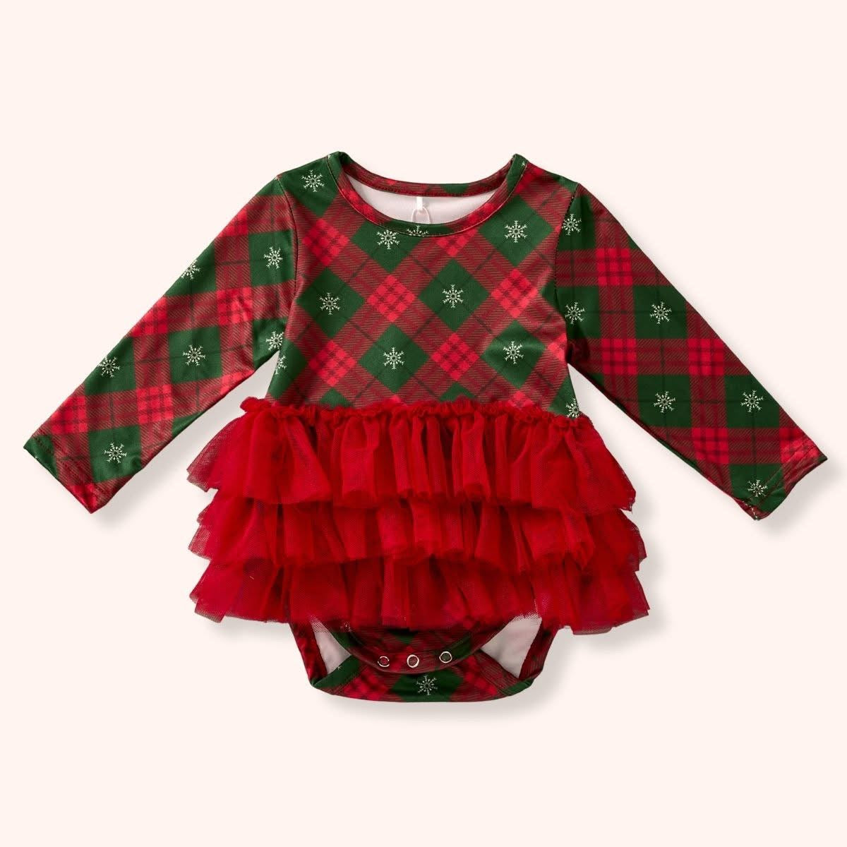 Christmas Plaid- Girl Romper