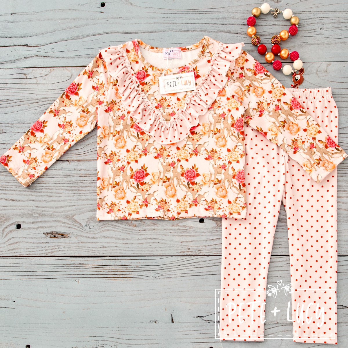 Deer and Roses Pant Set