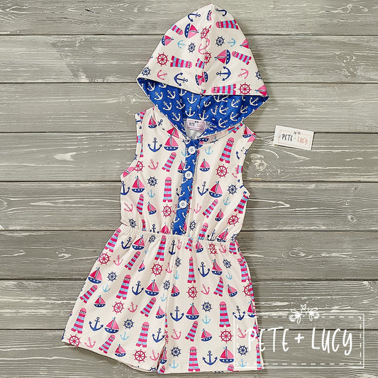 Pink Nautical Romper