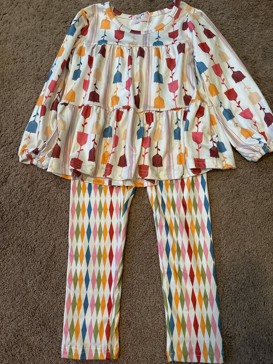 Fall Flowers Pants Set