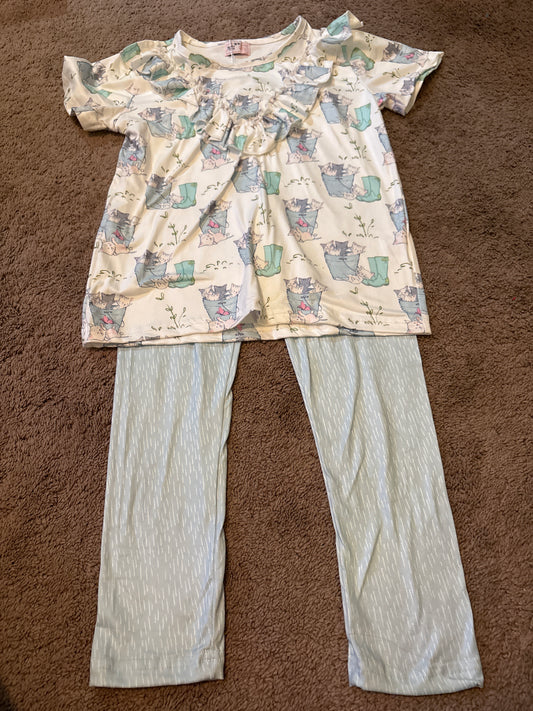 Rainboots and Cats Pant Set