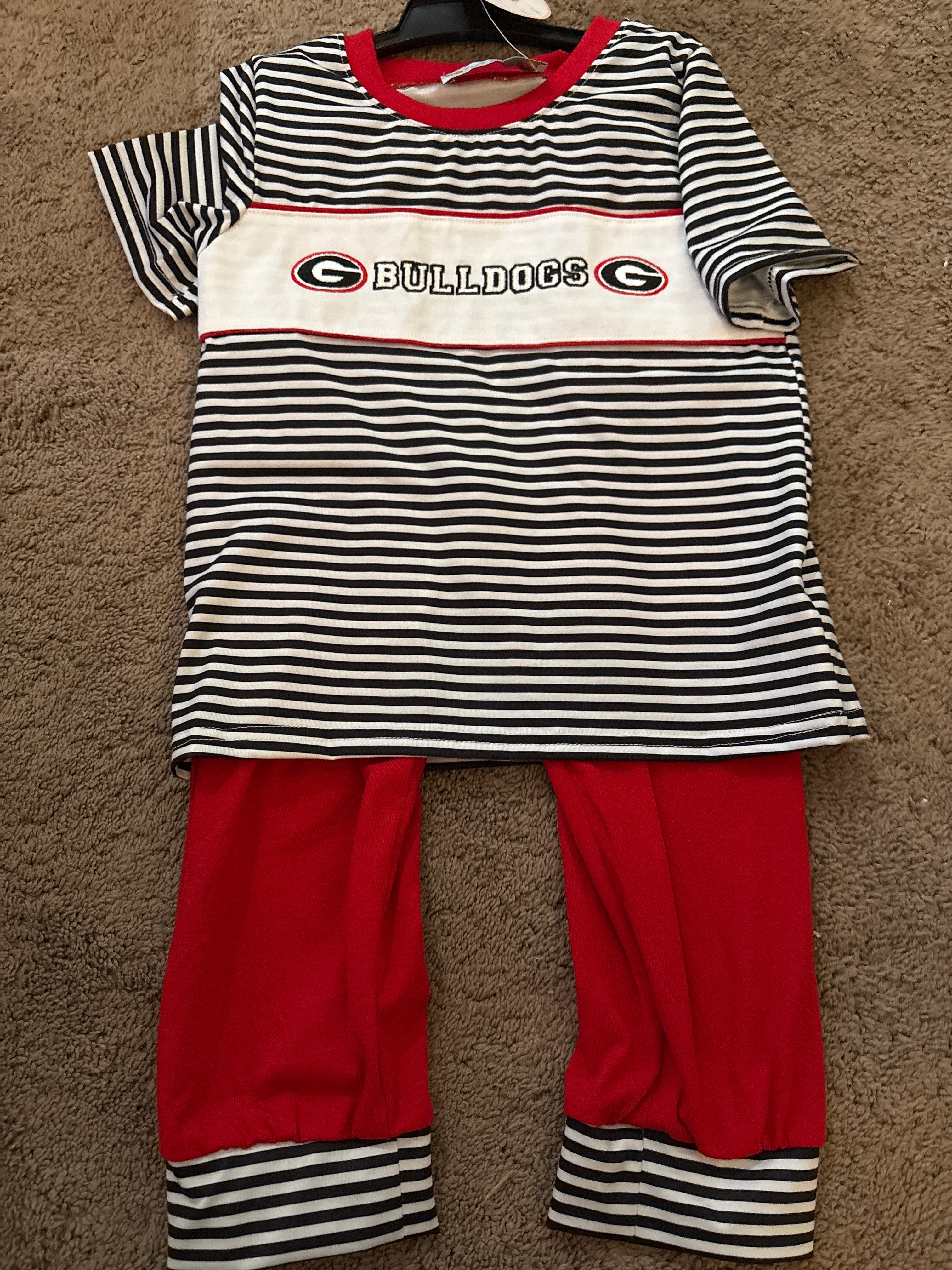 Black Georgia Bulldogs Boy Pant Set
