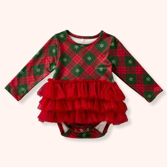 Christmas Plaid- Girl Romper