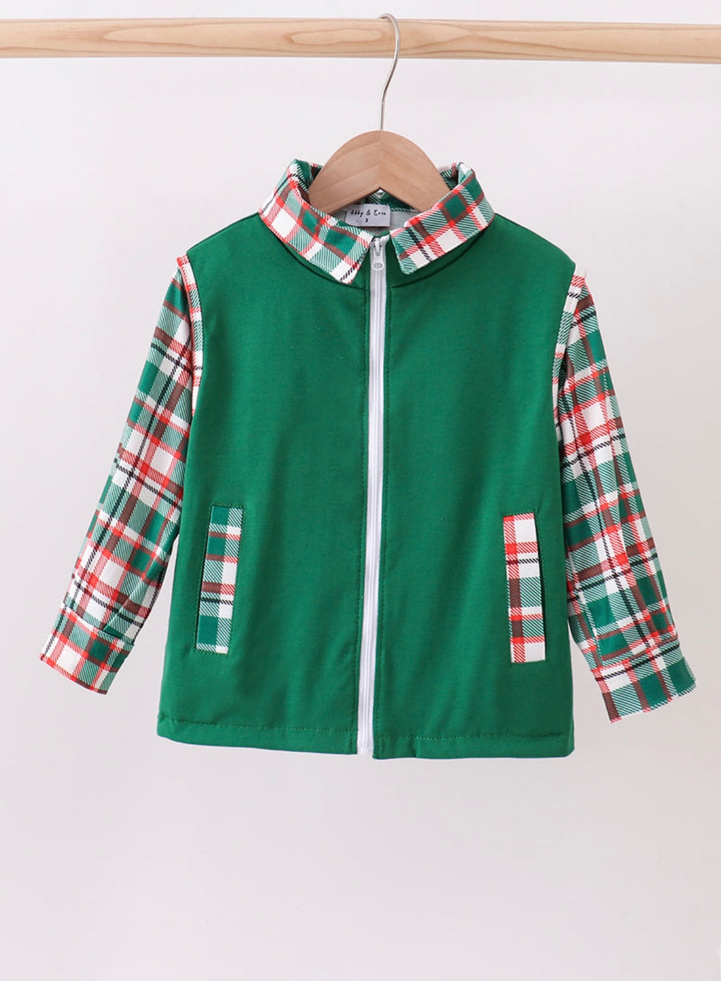 Green plaid 2pc vest set