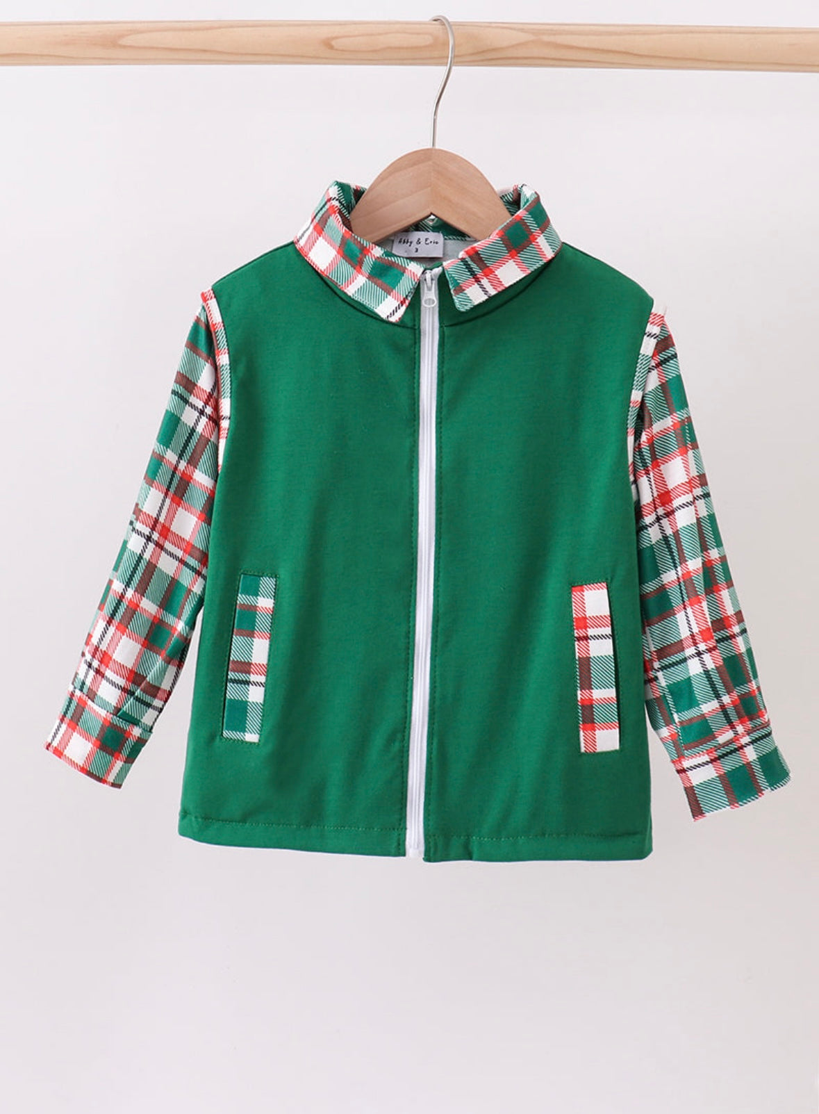 Green plaid 2pc vest set