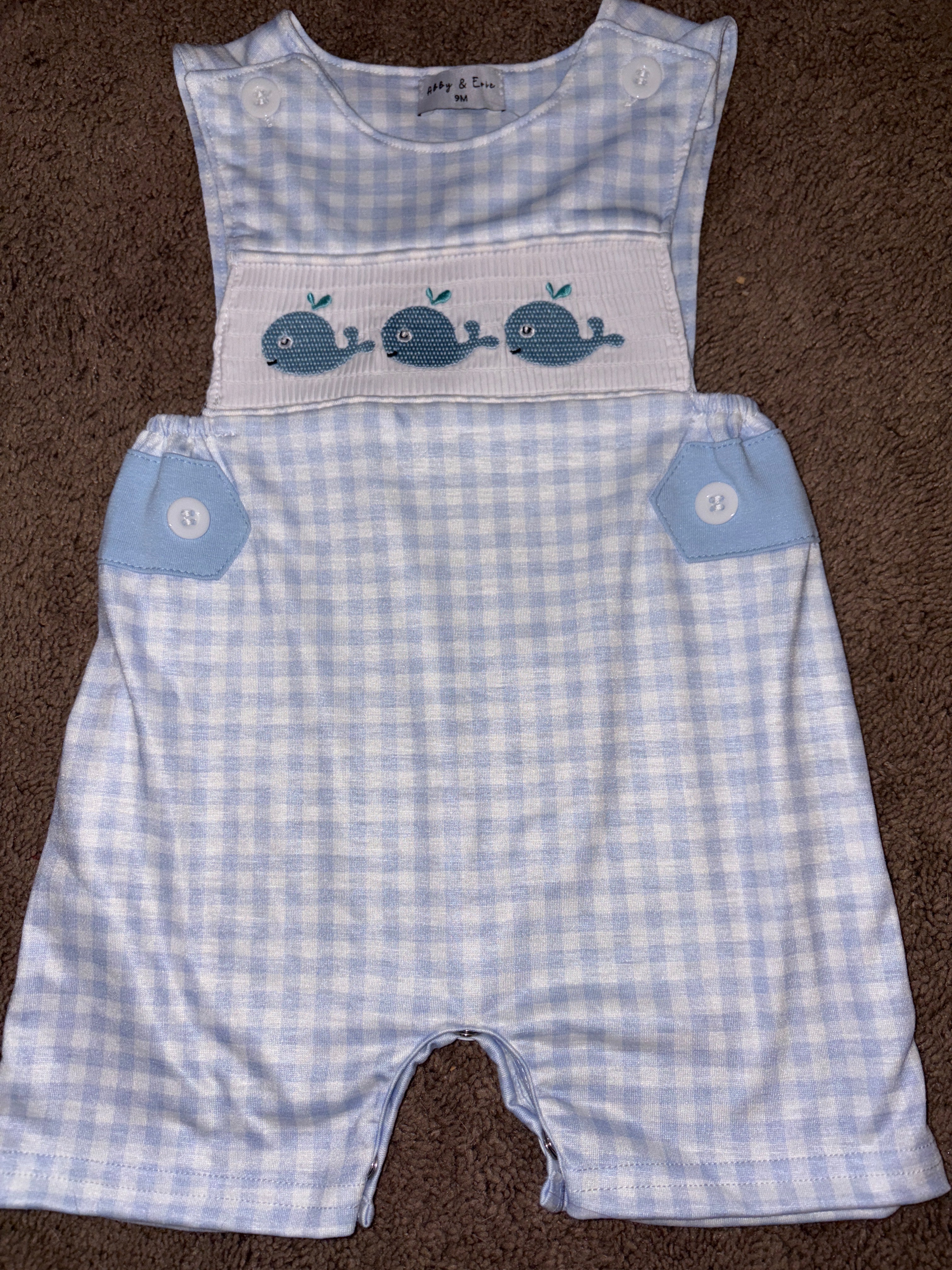 Blue whale romper