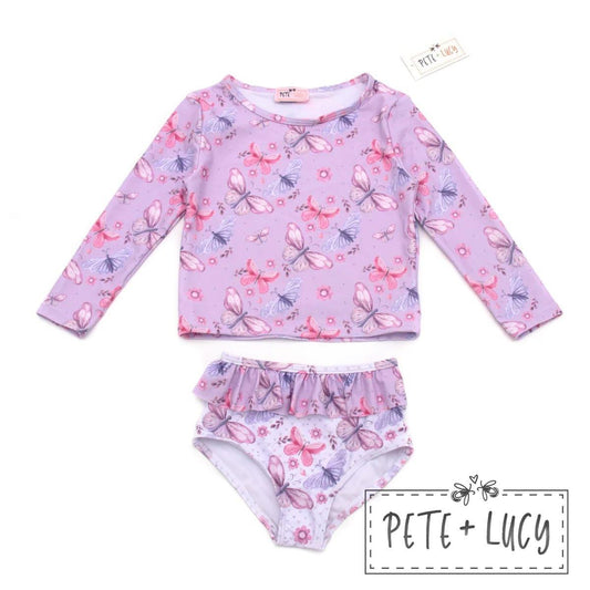 Lilac Butterflies- Two Piece Swimsuit