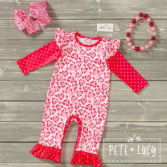 Lovely Leopard Valentines Romper