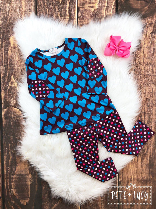 Blue Heart Pant Set