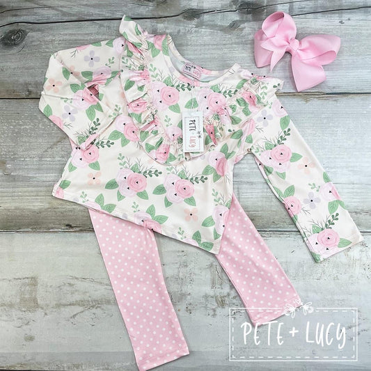 Shabby chic rose pant set