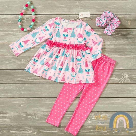 Pink Christmas Pant Set
