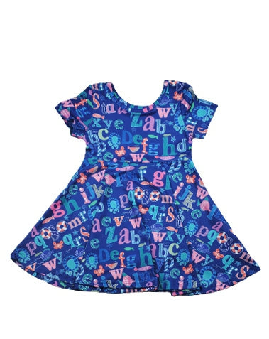 Blue ABC twirl dress