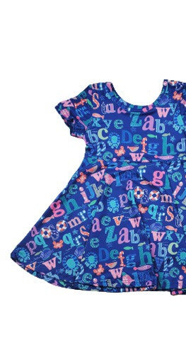 Blue ABC twirl dress